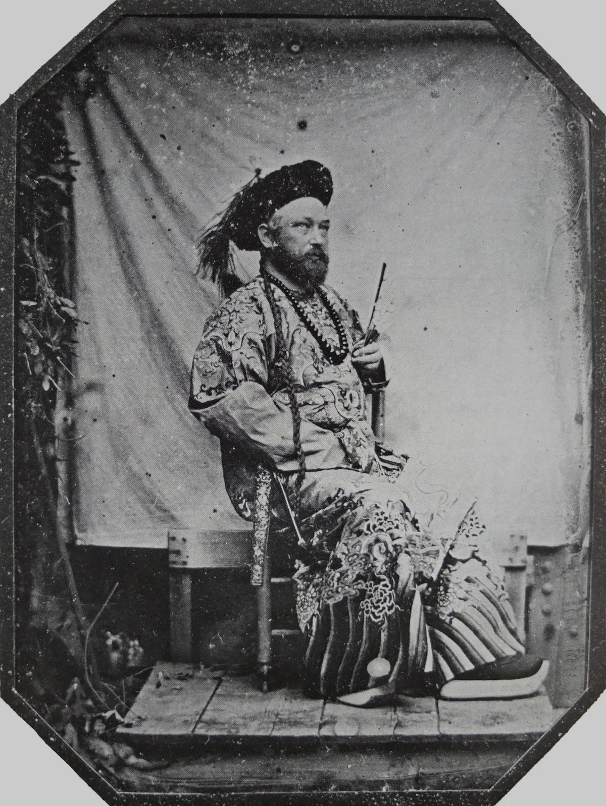 Jules Itier dressed as a mandarin, self-portrait daguerreotype, Marseille, 1847