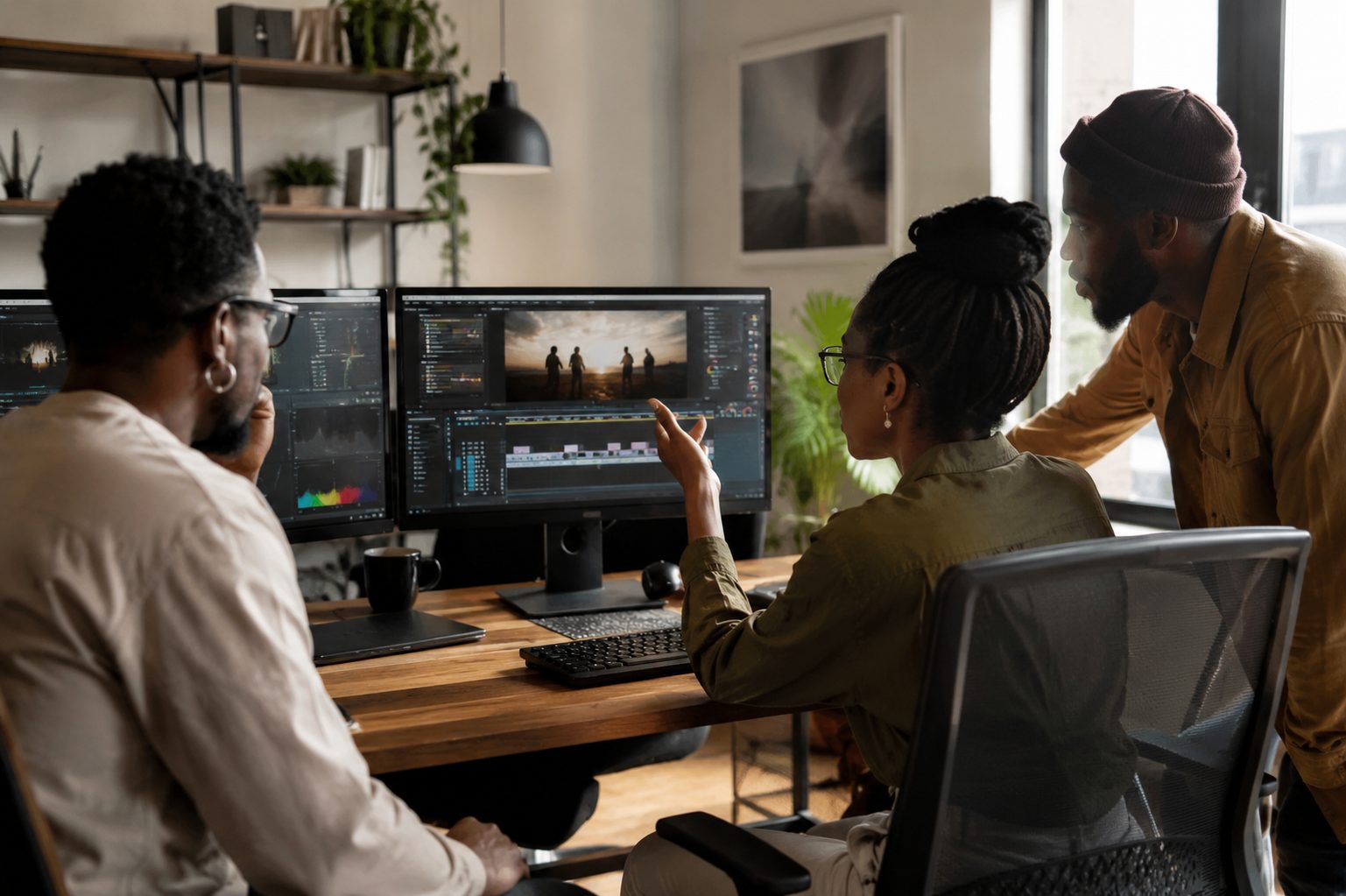 BEWEGT CREATIVE STUDIO team working on visual production